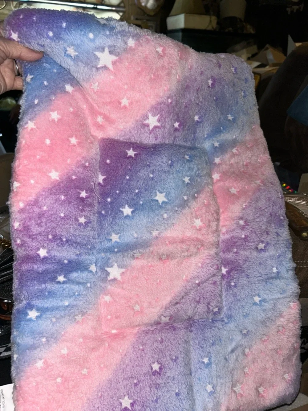 Galaxy Star Plush dog bed- Pink, Purple & Blue